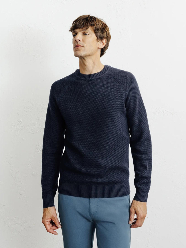 Pull en maille borange bleu marine homme - Izac