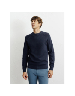 Pull en maille borange bleu marine homme - Izac
