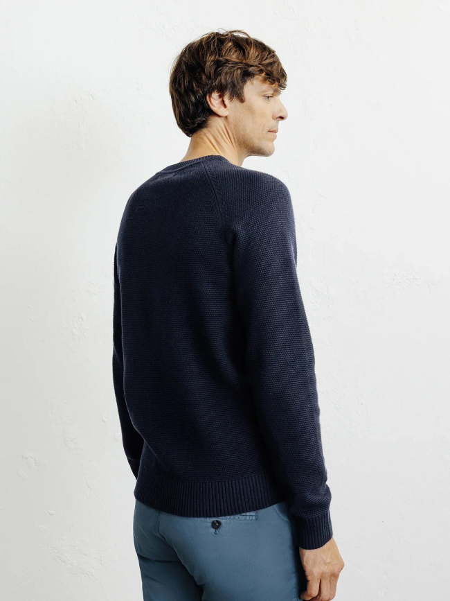 Pull en maille borange bleu marine homme - Izac