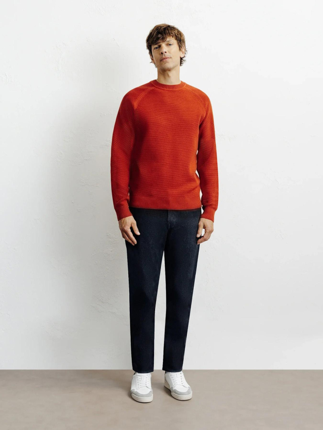 Pull en maille borange rouge homme - Izac