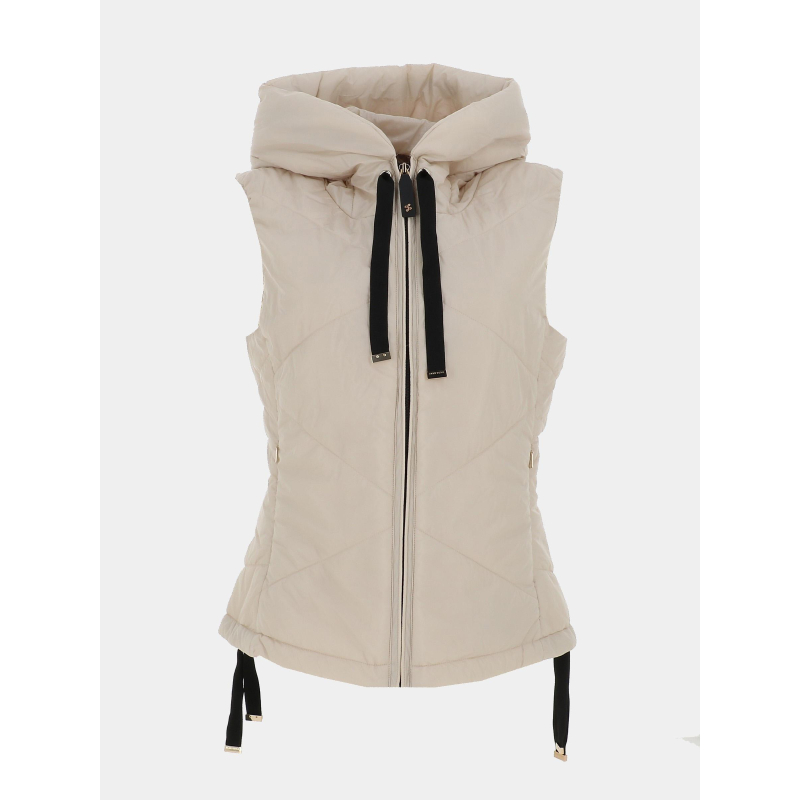 Doudoune sans manche cintrée beige femme - Salsa