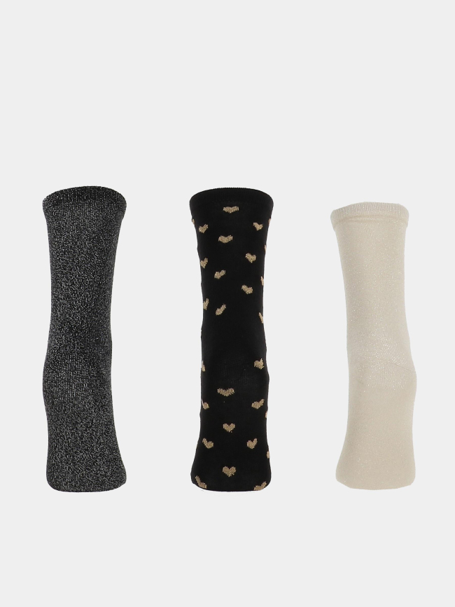 Pack de 3 paires de chaussettes brillantes onlgracie noir femme - Only