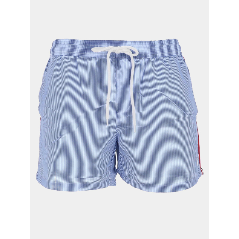 Short de bain rayé surf helsinki bleu et blanc homme - Lagon Bleu