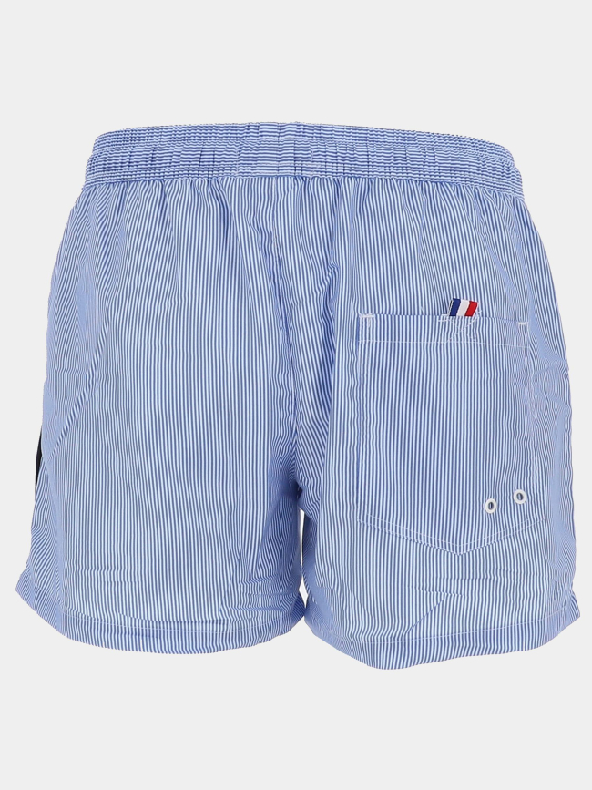 Short de bain rayé surf helsinki bleu et blanc homme - Lagon Bleu