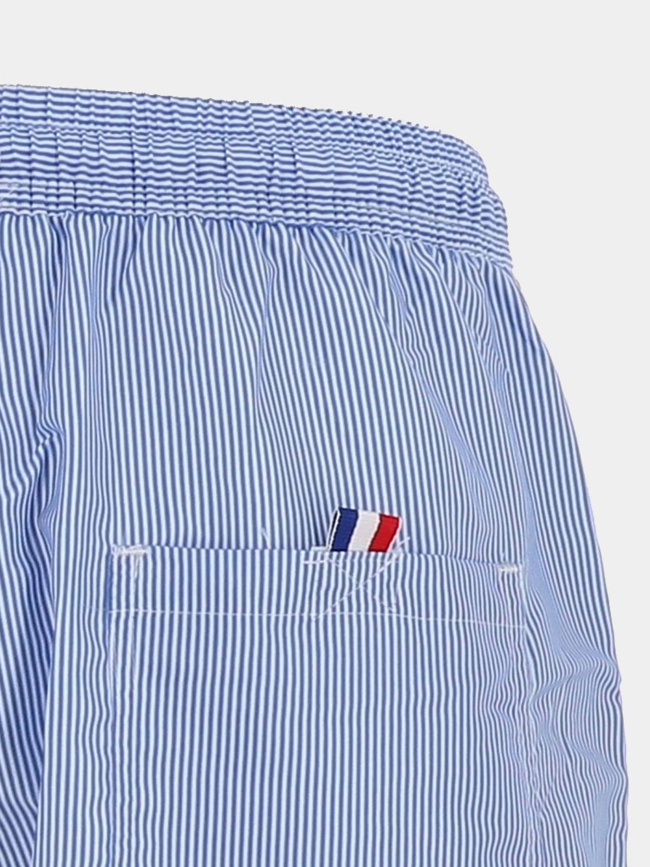 Short de bain rayé surf helsinki bleu et blanc homme - Lagon Bleu