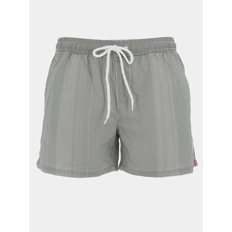 Short de bain rayé surf helsinki kaki et blanc homme - Lagon Bleu