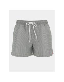 Short de bain rayé surf helsinki kaki et blanc homme - Lagon Bleu