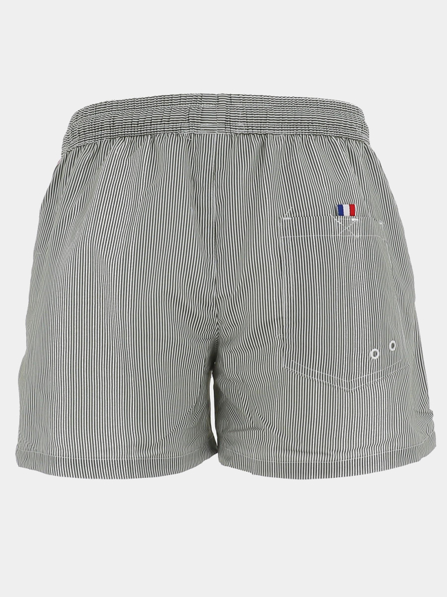 Short de bain rayé surf helsinki kaki et blanc homme - Lagon Bleu