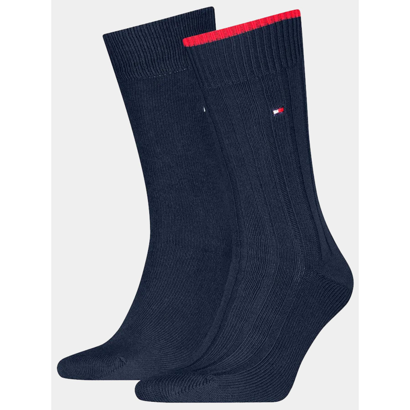 Pack de 2 paires de chaussettes structure côtelé bleu homme - Tommy Hilfiger