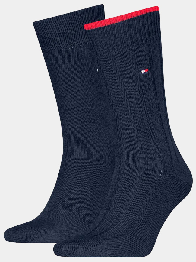 Pack de 2 paires de chaussettes structure côtelé bleu homme - Tommy Hilfiger