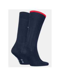 Pack de 2 paires de chaussettes structure côtelé bleu homme - Tommy Hilfiger