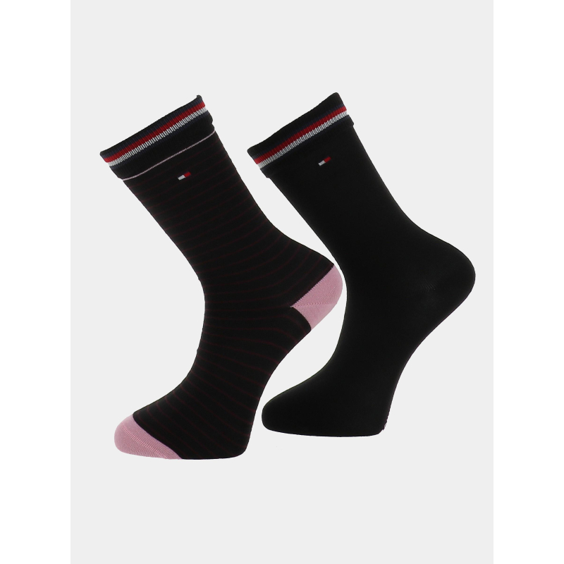 Pack de 2 paires de chaussettes small stripes noir homme - Tommy Hilfiger