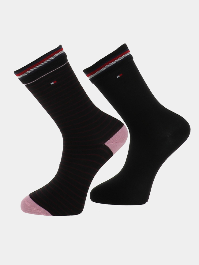 Pack de 2 paires de chaussettes small stripes noir homme - Tommy Hilfiger