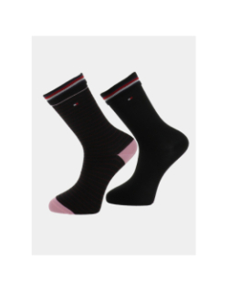 Pack de 2 paires de chaussettes small stripes noir homme - Tommy Hilfiger