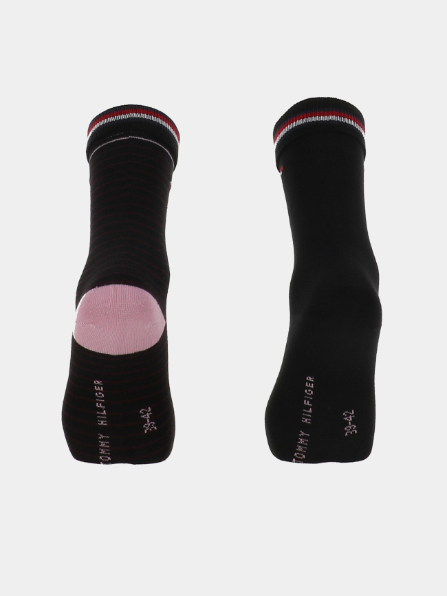 Pack de 2 paires de chaussettes small stripes noir homme - Tommy Hilfiger