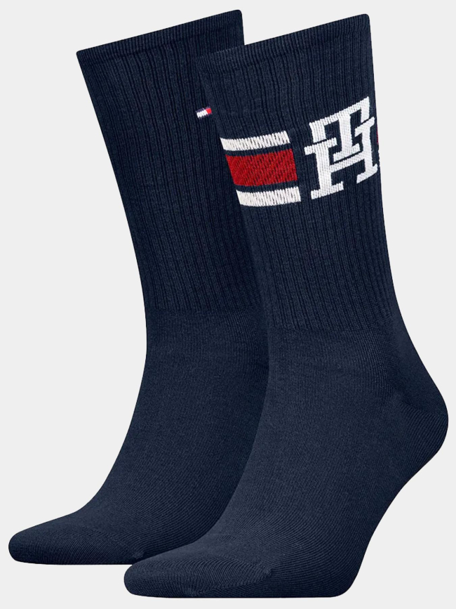 Pack de 2 paires de chaussettes monogram sport bleu homme - Tommy Hilfiger