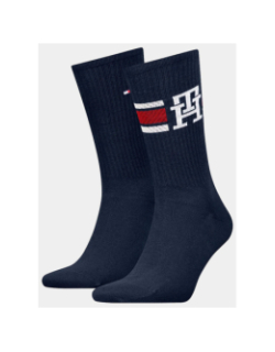 Pack de 2 paires de chaussettes monogram sport bleu homme - Tommy Hilfiger