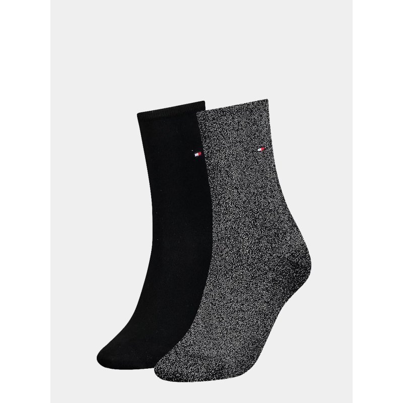 2 paires de chaussettes paillettes noir femme - Tommy Hilfiger