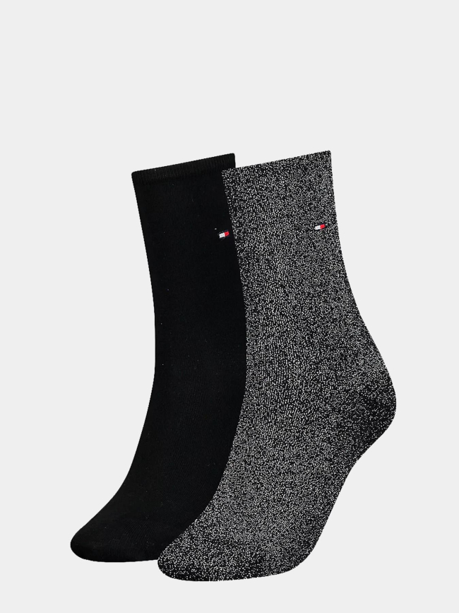 2 paires de chaussettes paillettes noir femme - Tommy Hilfiger