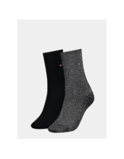 2 paires de chaussettes paillettes noir femme - Tommy Hilfiger