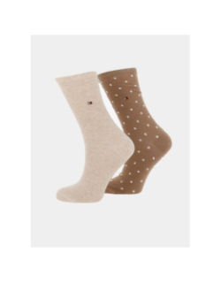 Pack de 2 paires de chaussettes dot beige femme - Tommy Hilfiger