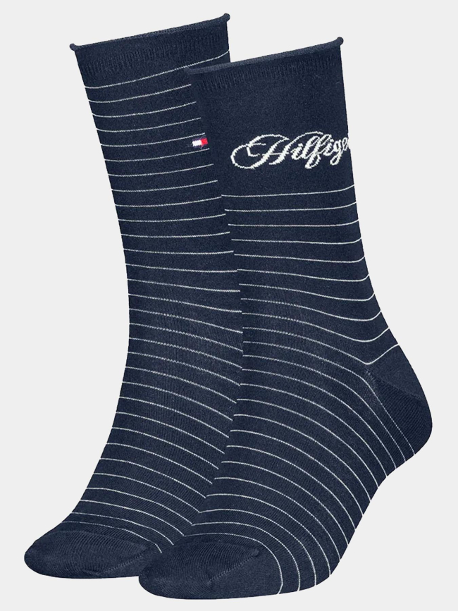 Pack de 2 paires de chaussettes stripe bleu marine femme - Tommy Hilfiger