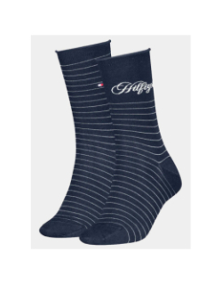 Pack de 2 paires de chaussettes stripe bleu marine femme - Tommy Hilfiger