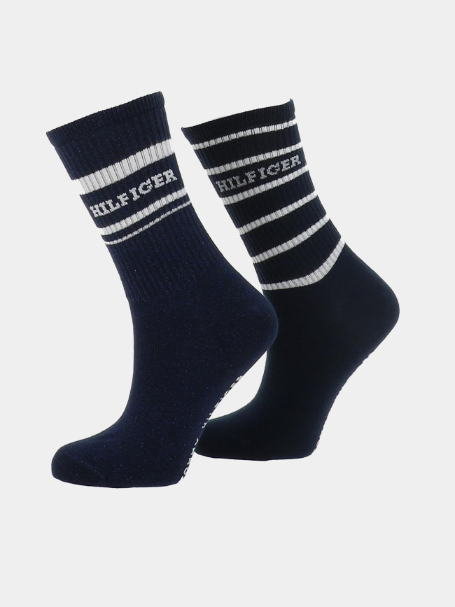 2 paires de chaussettes côtelées bleu marine femme - Tommy Hilfiger