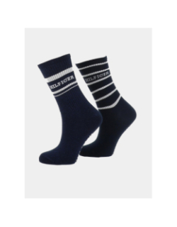 2 paires de chaussettes côtelées bleu marine femme - Tommy Hilfiger