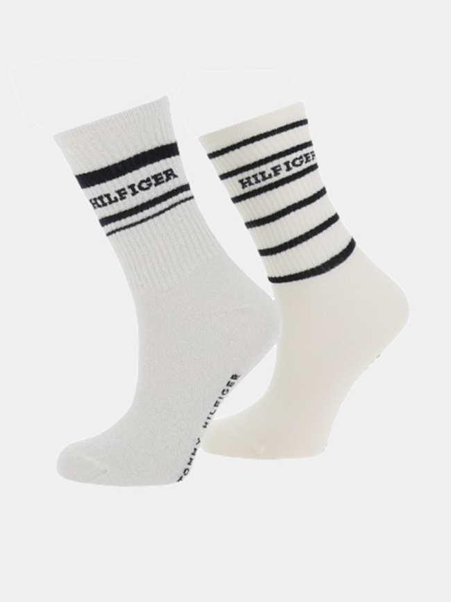 2 paires de chaussettes côtelées blanc femme - Tommy Hilfiger