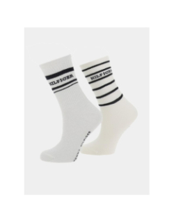 2 paires de chaussettes côtelées blanc femme - Tommy Hilfiger