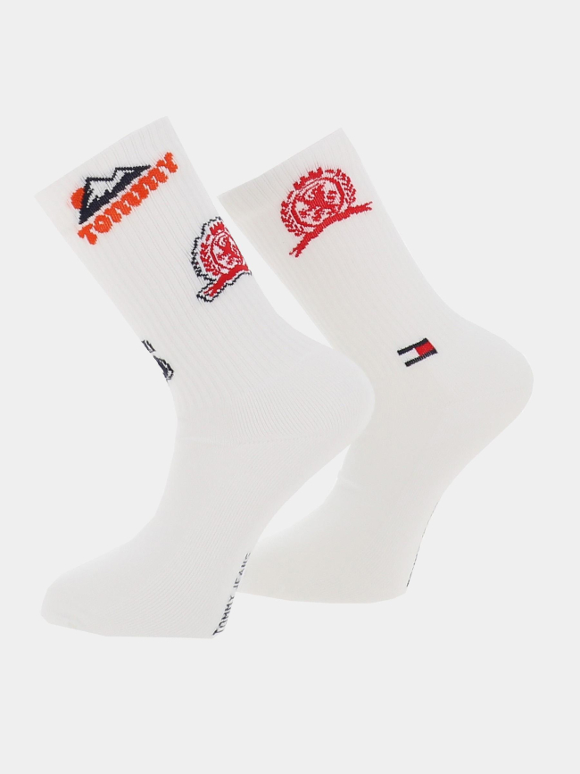 Pack de 2 paires de chaussettes patch blanc homme - Tommy Jeans