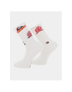Pack de 2 paires de chaussettes patch blanc homme - Tommy Jeans
