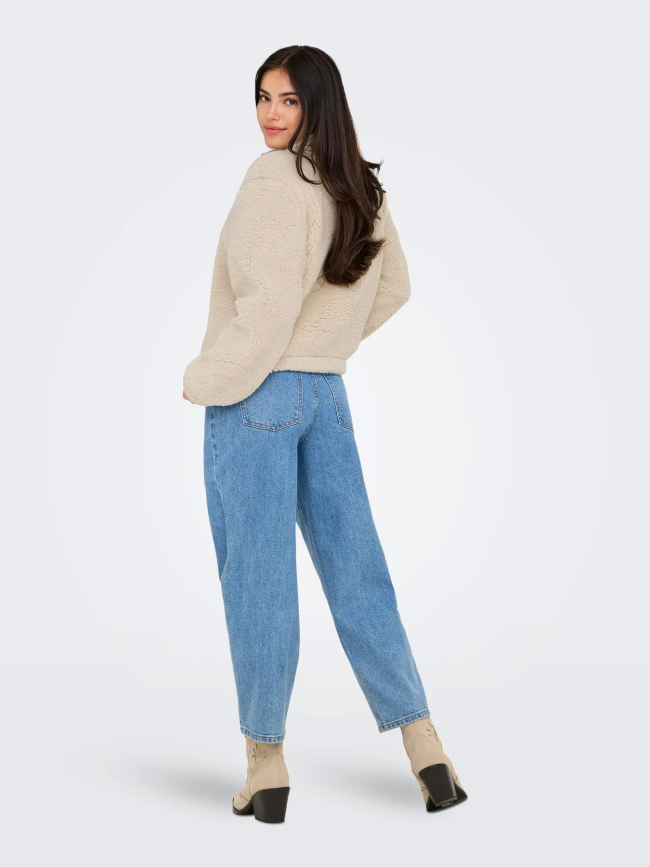 Sweat polaire col zippé new dallas beige femme - Only