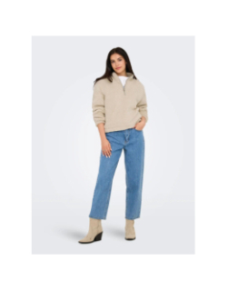 Sweat polaire col zippé new dallas beige femme - Only