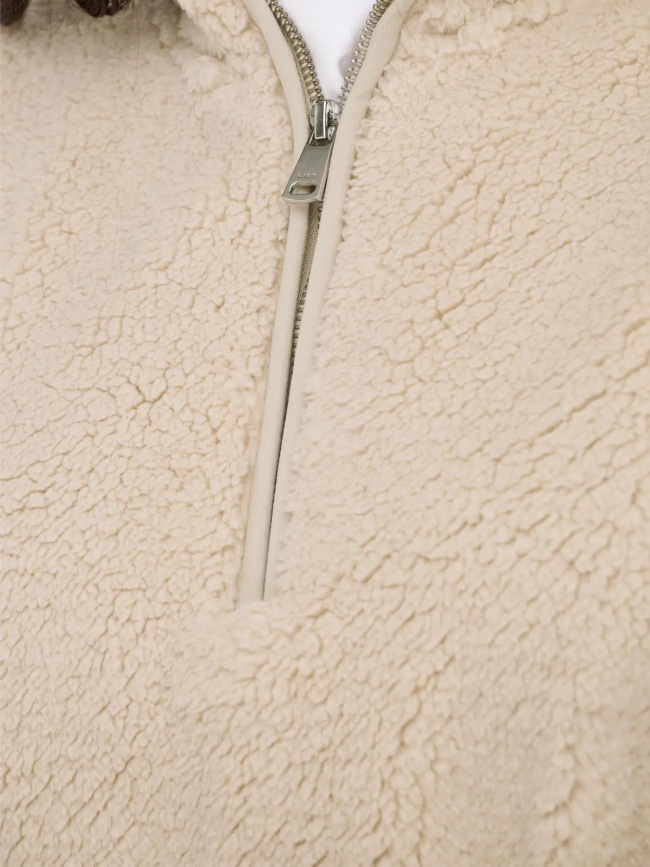 Sweat polaire col zippé new dallas beige femme - Only