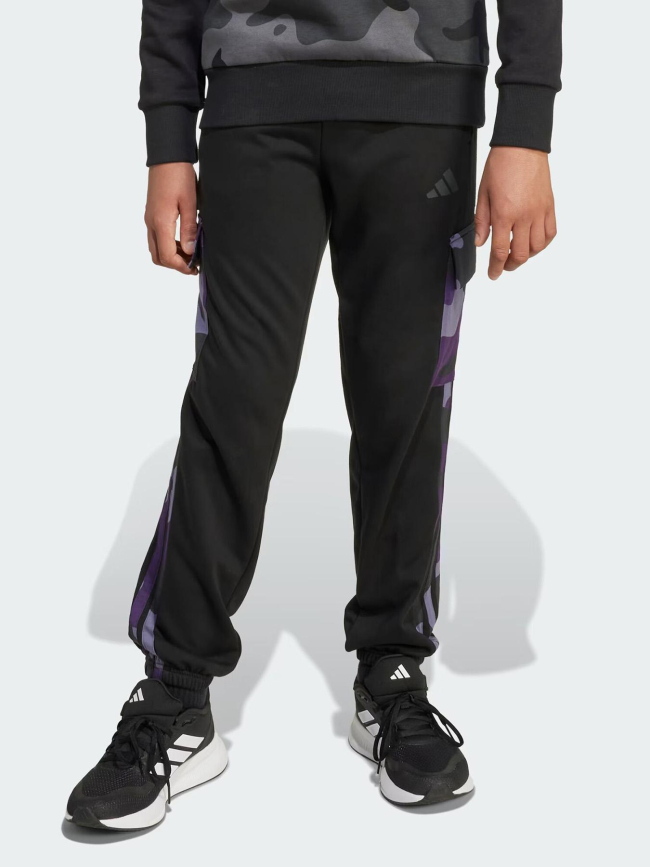 Pantalon jogging cargo camo 3s noir et violet enfant - Adidas