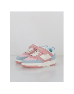 Baskets à scratch logo manis rose bleu enfant - Kappa