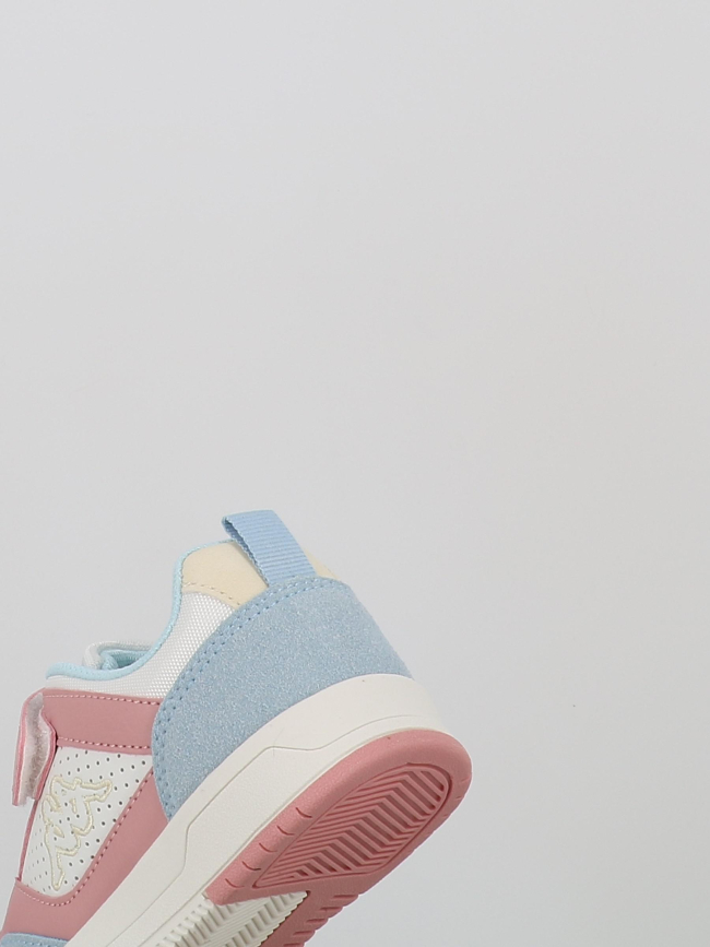 Baskets à scratch logo manis rose bleu enfant - Kappa