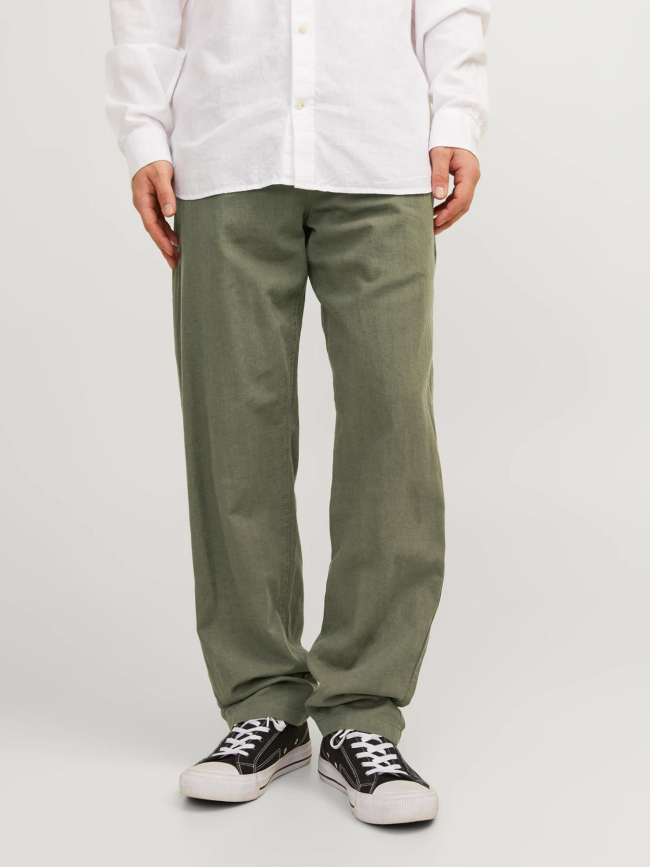 Pantalon en lin kane hybrid kaki homme - Jack & Jones
