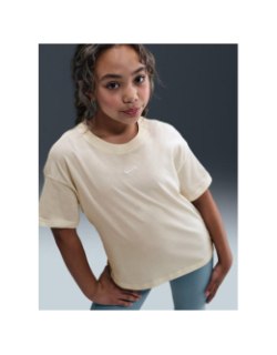 T-shirt à manches courtes boxy essential beige fille - Nike