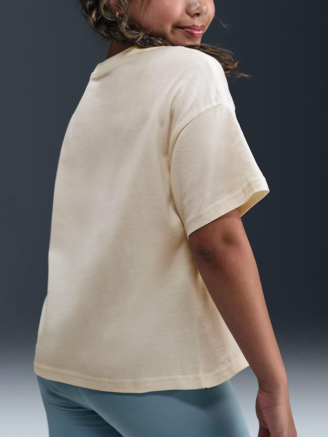 T-shirt à manches courtes boxy essential beige fille - Nike
