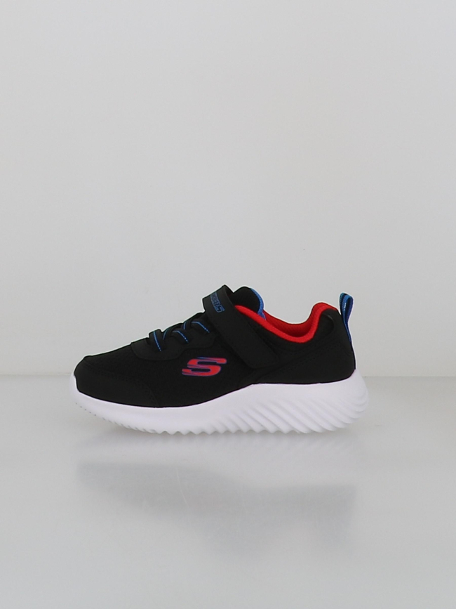 Baskets à scratch bounder noir enfant - Skechers