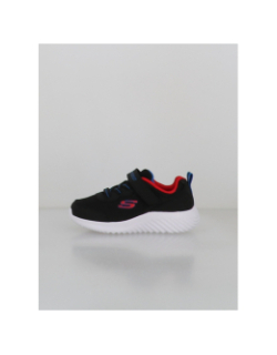 Baskets à scratch bounder noir enfant - Skechers