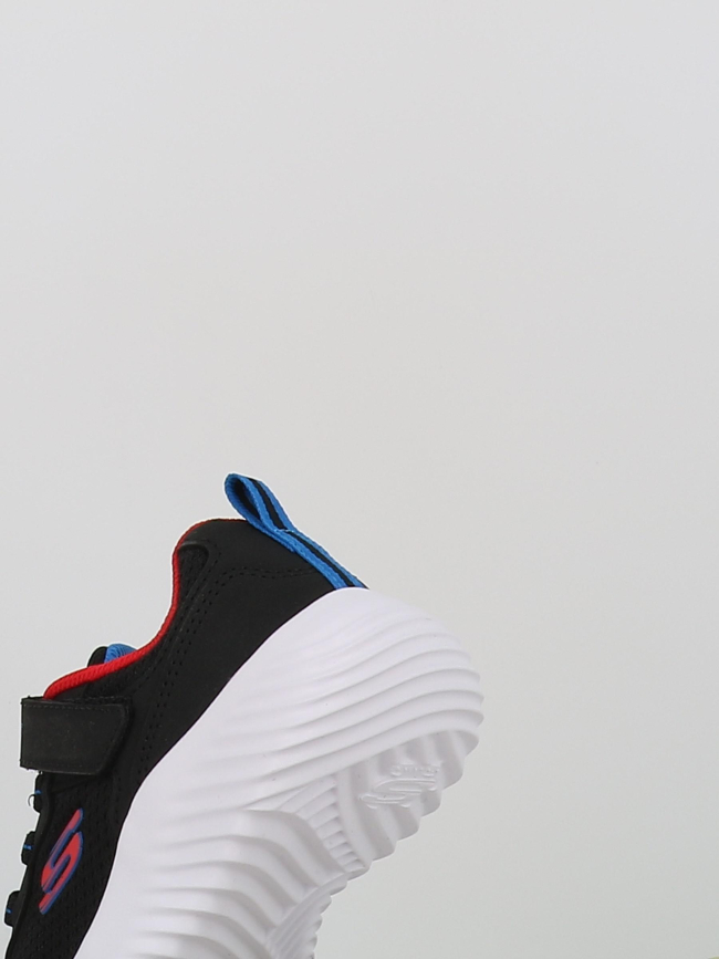 Baskets à scratch bounder noir enfant - Skechers