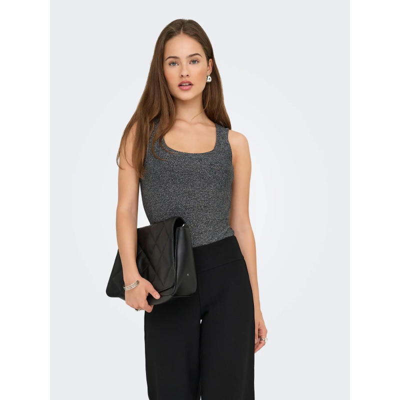 Débardeur pailleté lea party noir femme - Only