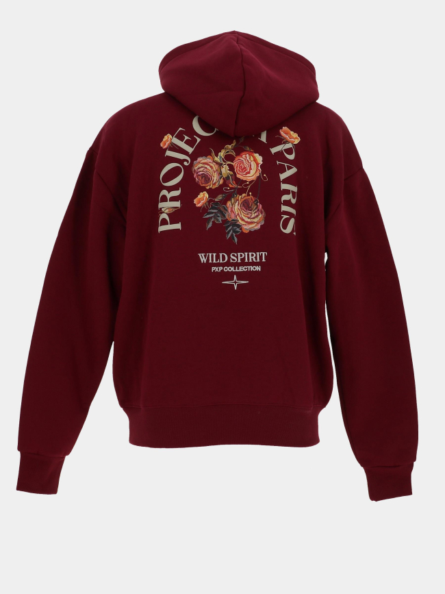 Sweat à capuche wild spirit bordeaux homme - Project X Paris