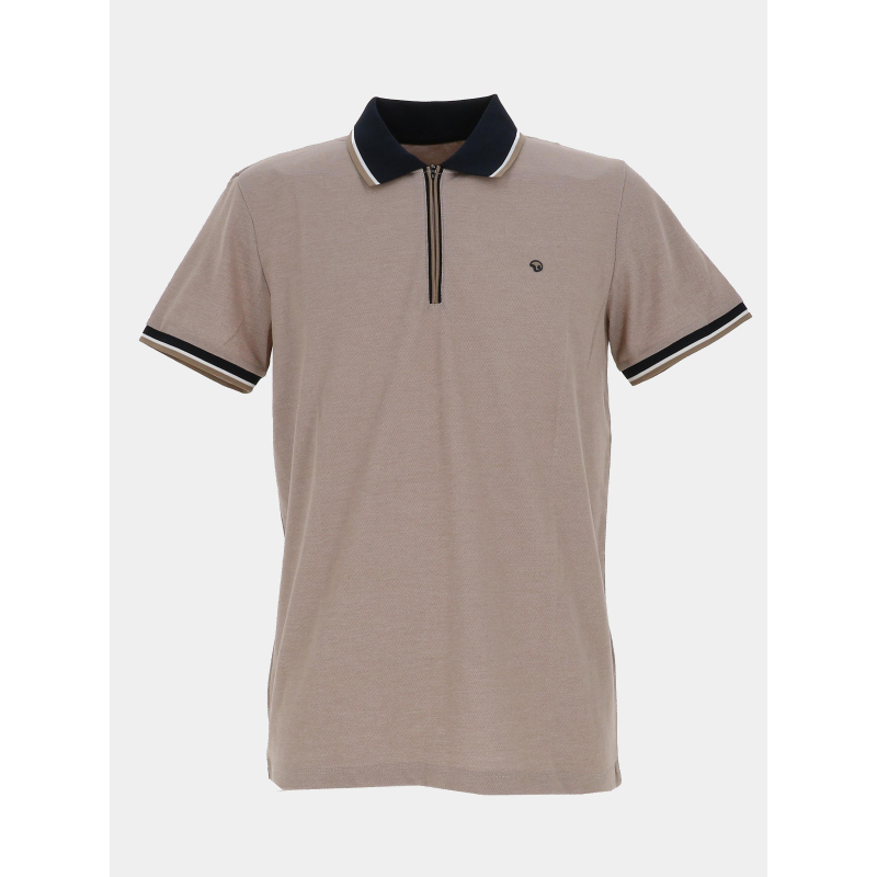 Polo col zippé gadiel beige homme - Benson & Cherry