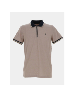 Polo col zippé gadiel beige homme - Benson & Cherry