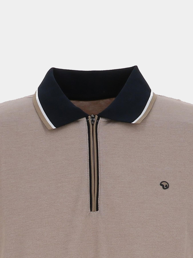 Polo col zippé gadiel beige homme - Benson & Cherry